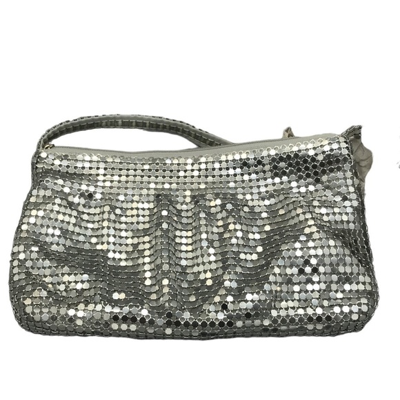 Anne Klein Silver Metal Mesh open Toe Heels SIze 8.5 With Matching Purse - Picture 12 of 12